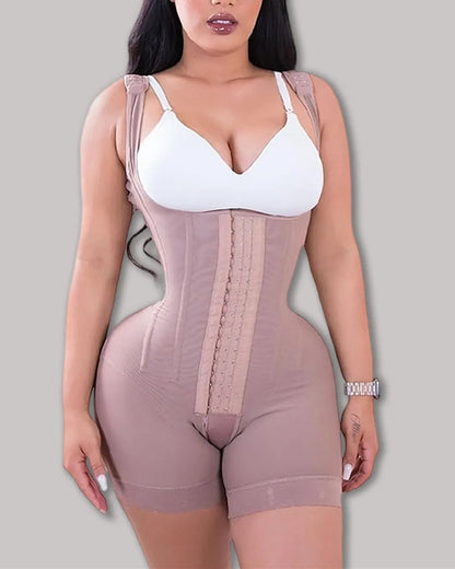 CurvyFaja - High Double Compression Bodysuit with Firm Abdominal Control