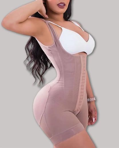CurvyFaja - High Double Compression Bodysuit with Firm Abdominal Control