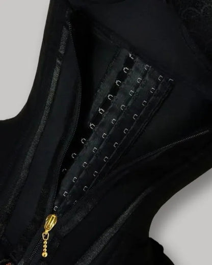 CurvyFaja - Sleeveless Shaping Top with Waist Trainer Effect, Front Zipper & Button Closure
